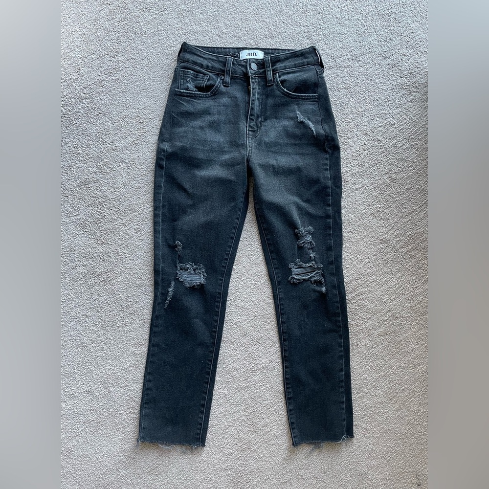 JBD Jet Black Denim cut off ankle jeans size 25